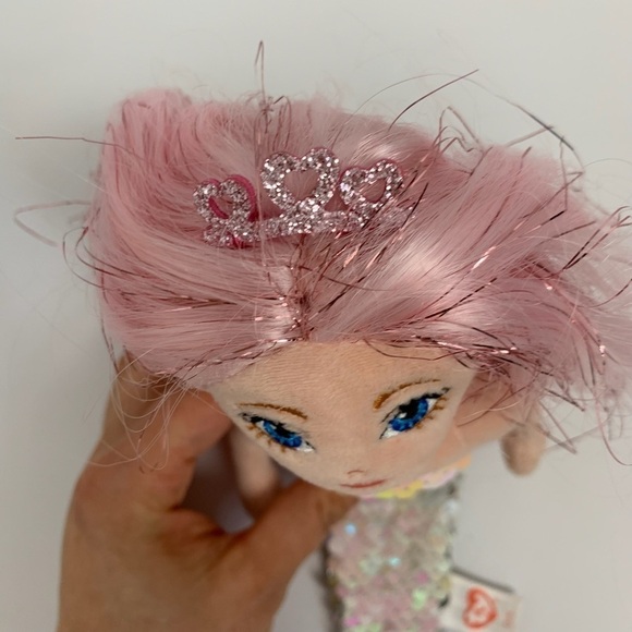 Ty Cora the Aqua Sequin Mermaid Soft Doll - Picture 4 of 12
